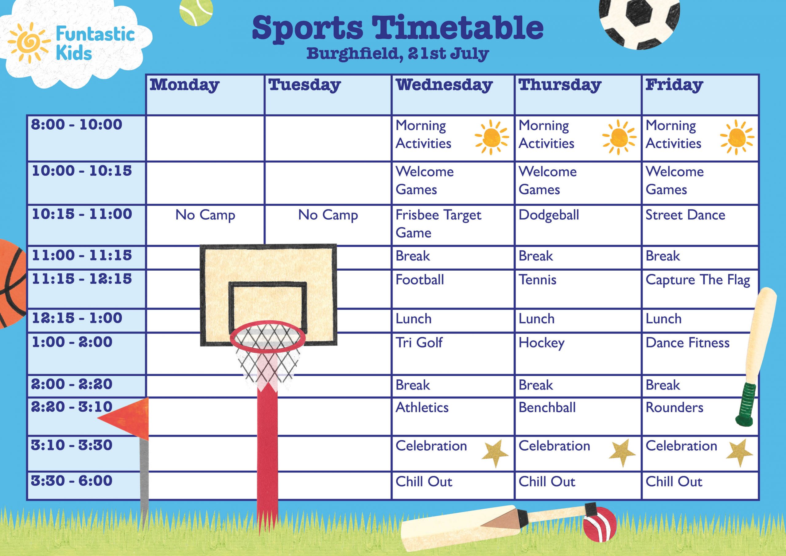 Summer Sports Timetable