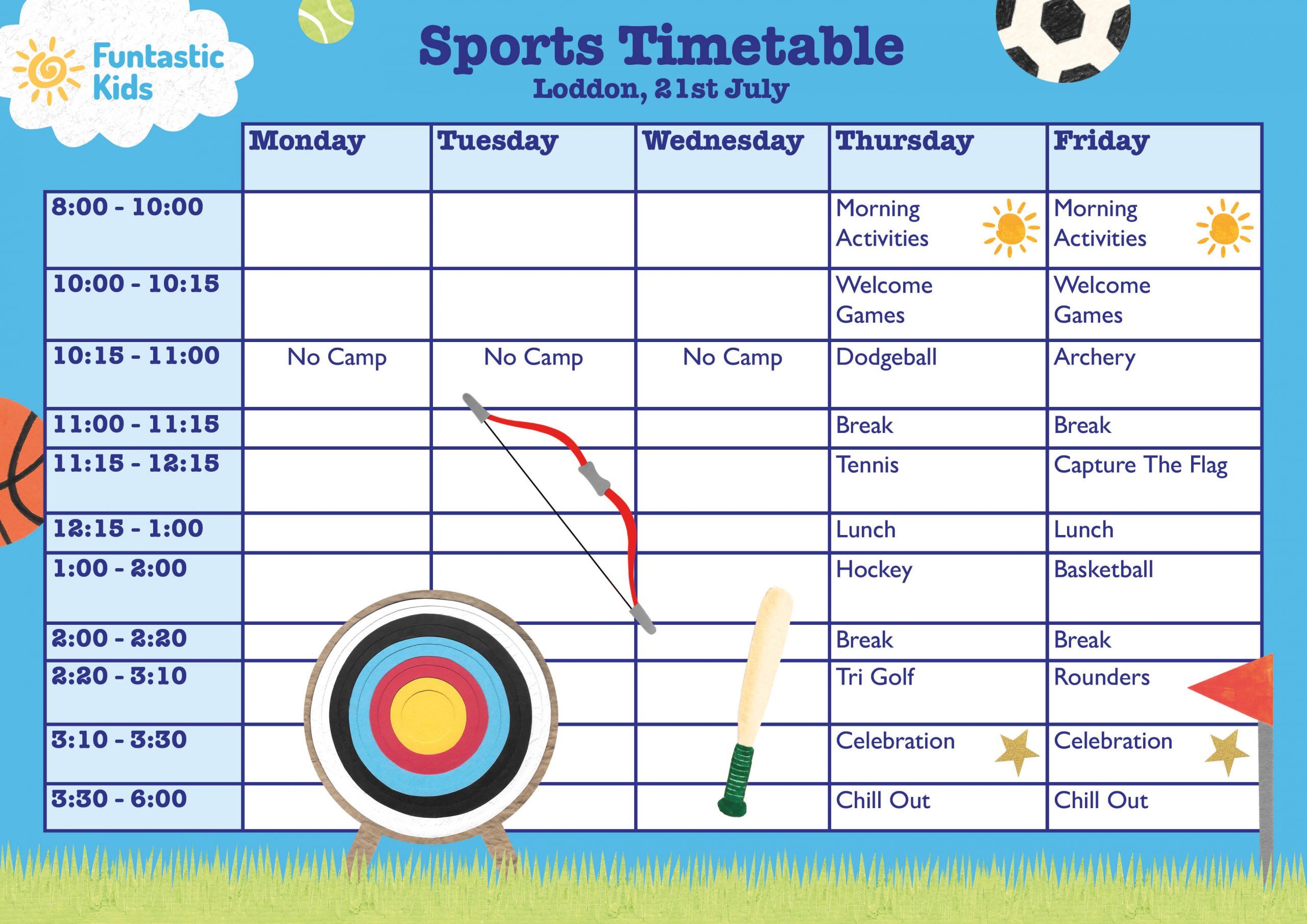 Sports-Timetable-Week-21st-July-9 Summer Sports Timetable
