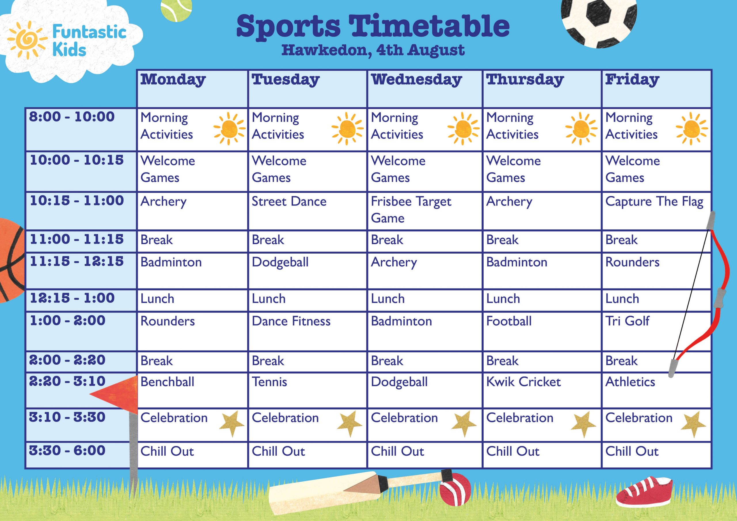 Sports-Timetable-Week-4th-Aug-1 Summer Sports Timetable