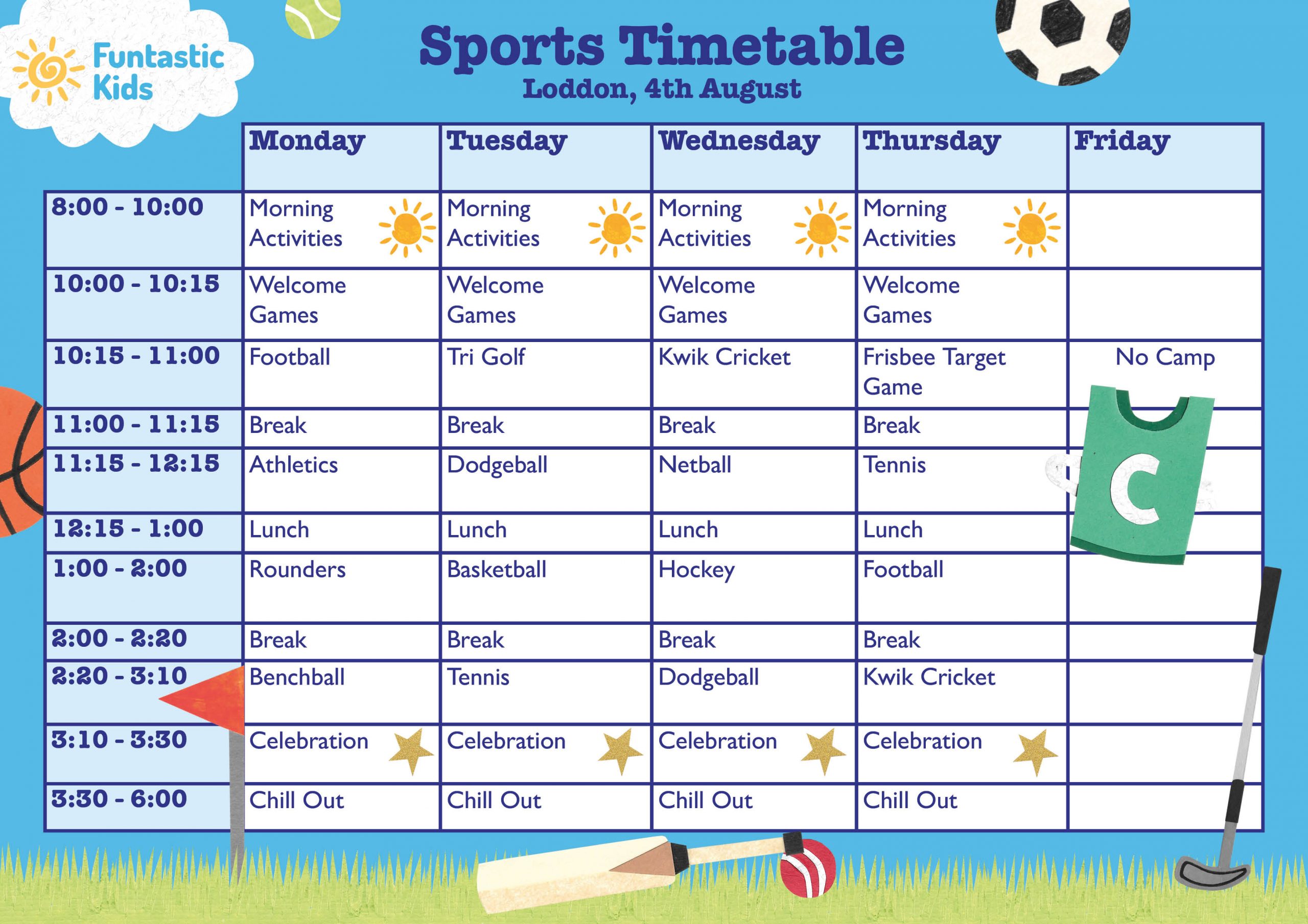 Sports-Timetable-Week-4th-Aug-8 Summer Sports Timetable
