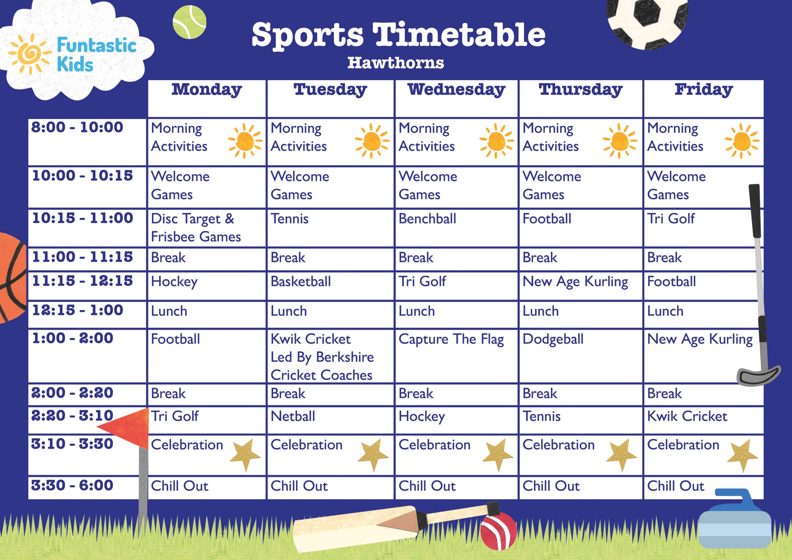 October Sports Timetable
