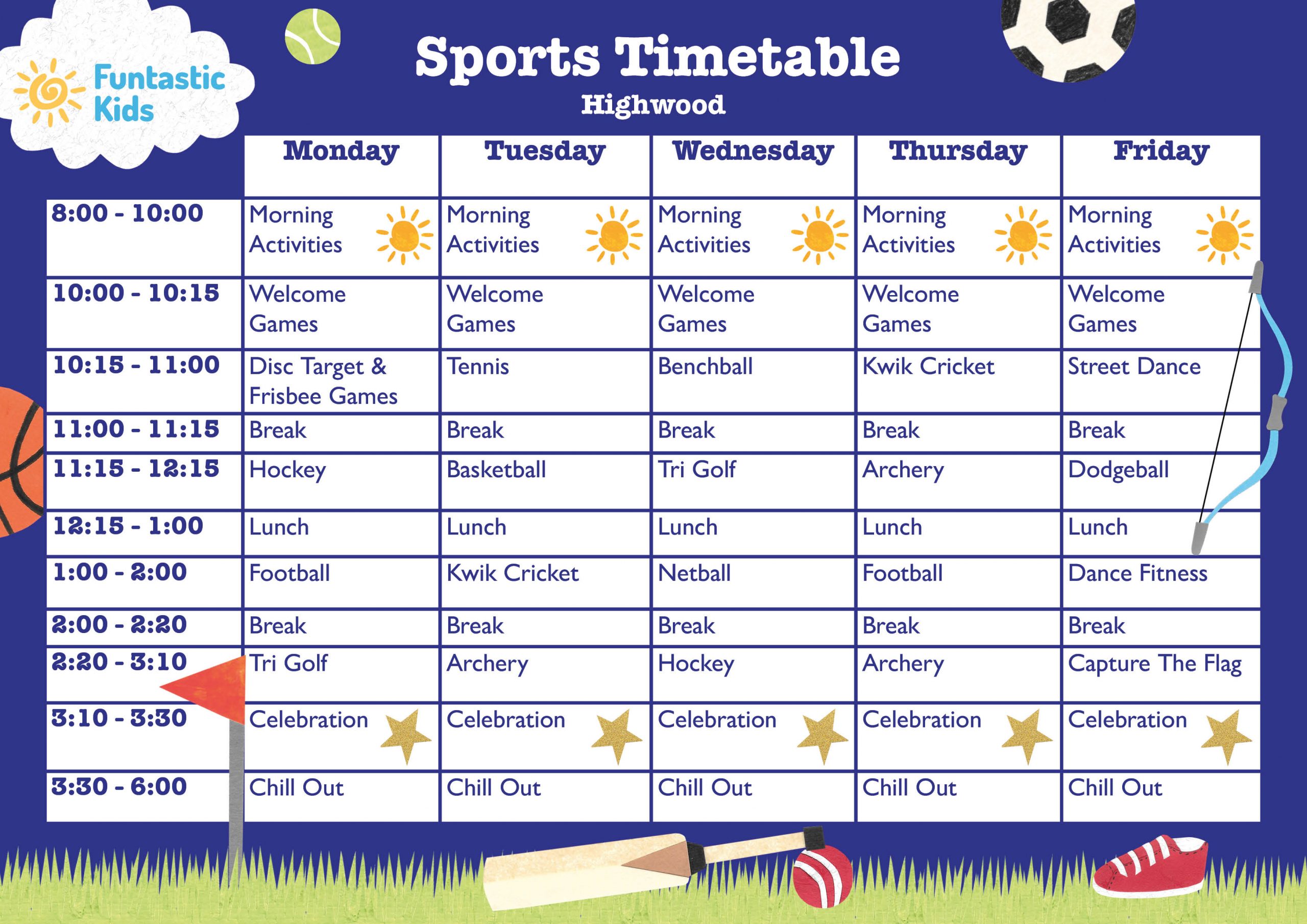 October Sports Timetable