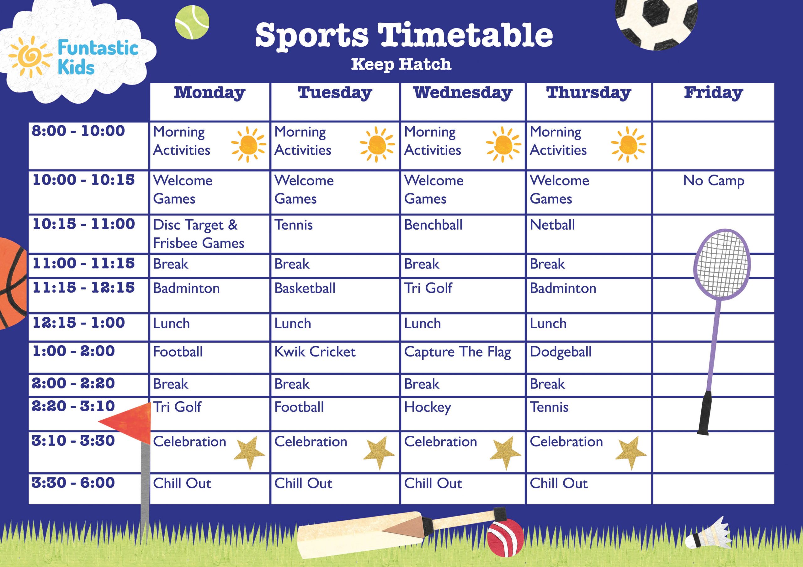 October Sports Timetable