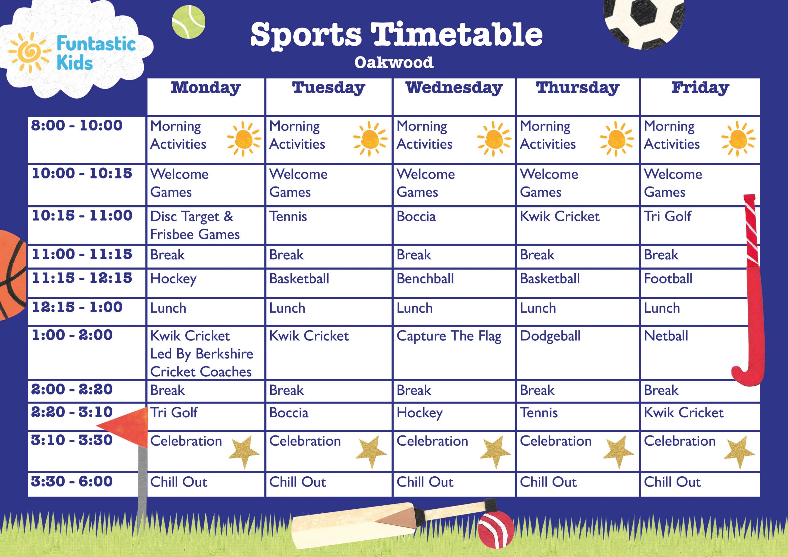 October Sports Timetable