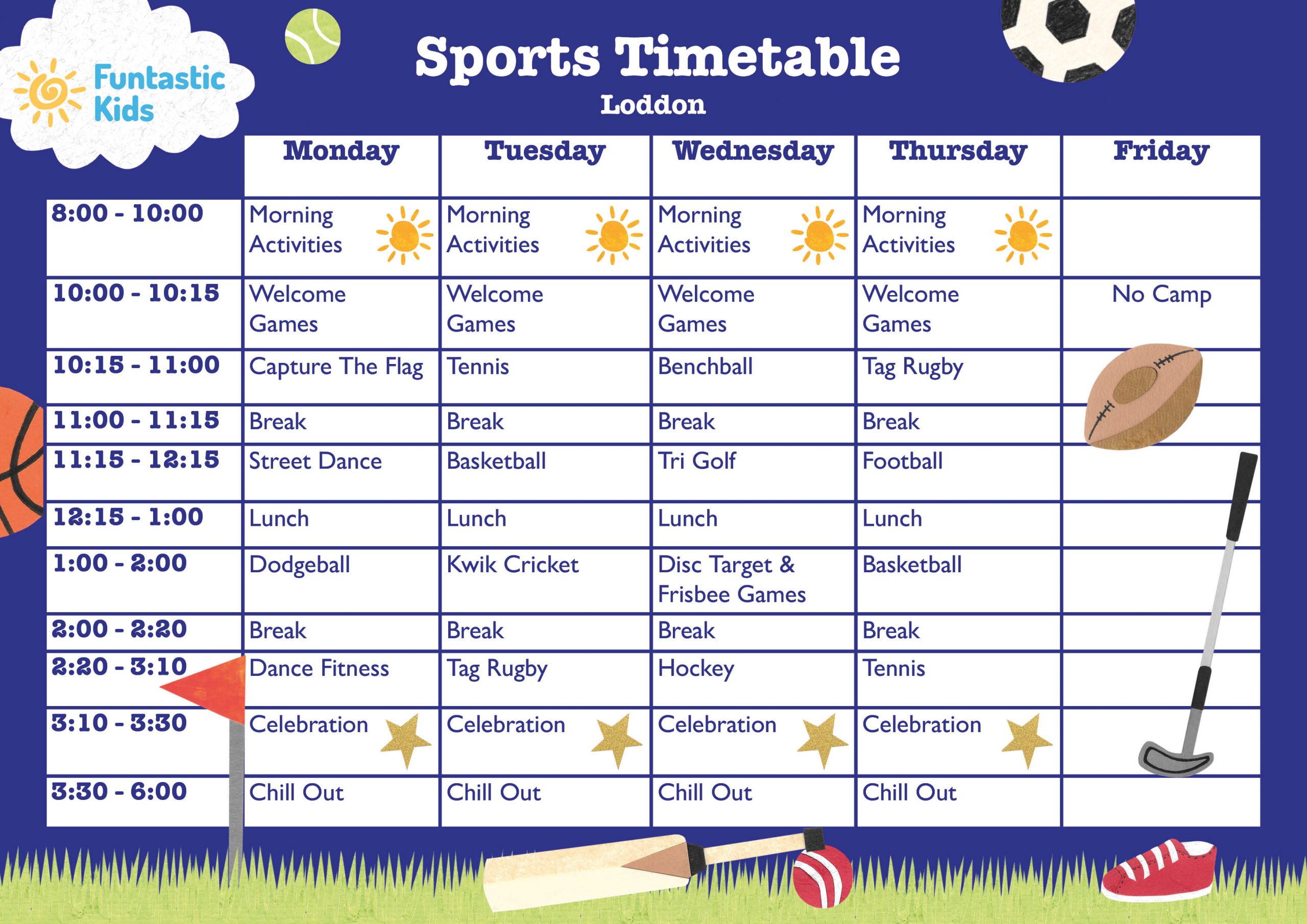 October Sports Timetable