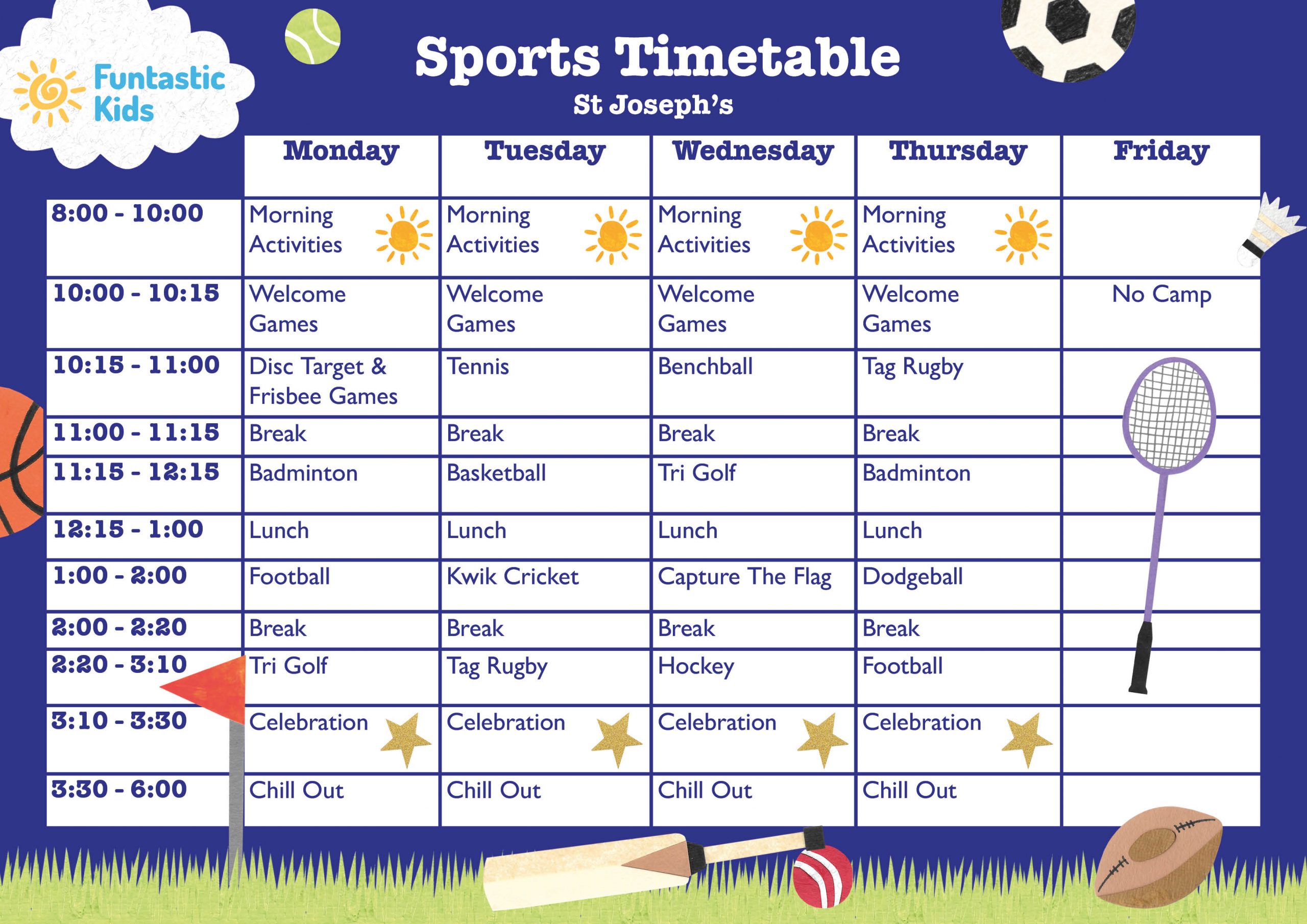 October Sports Timetable