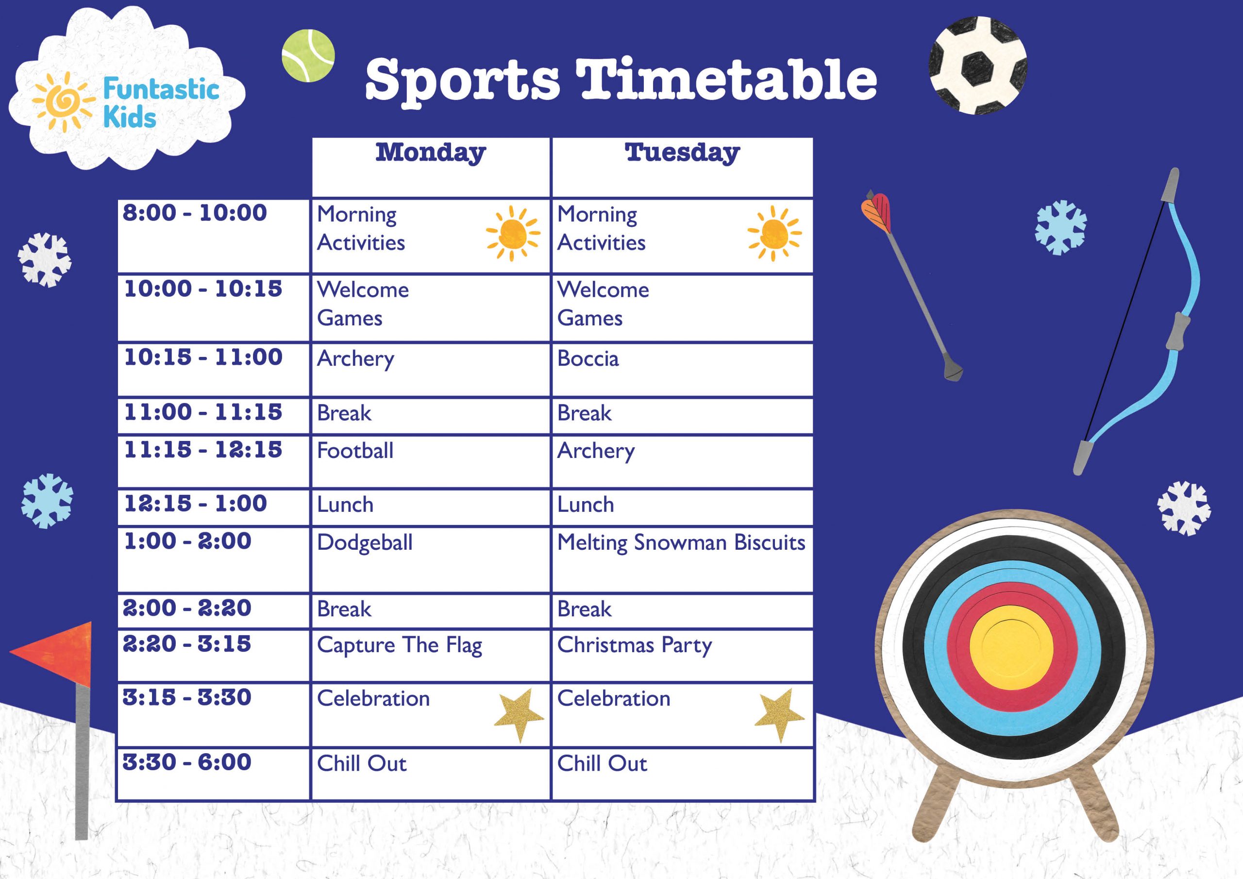 Sports Timetable Christmas 2025 Springfield Christmas Sports Timetable