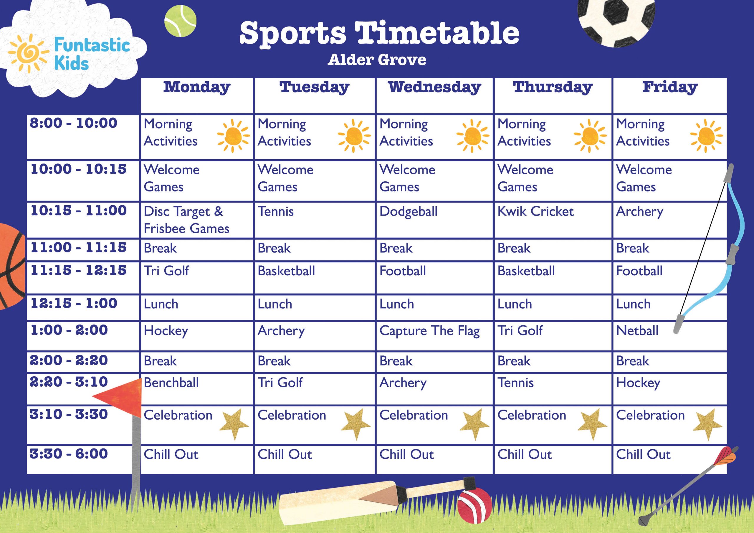 February Sports Timetable Alder Grove February Sports Timetable