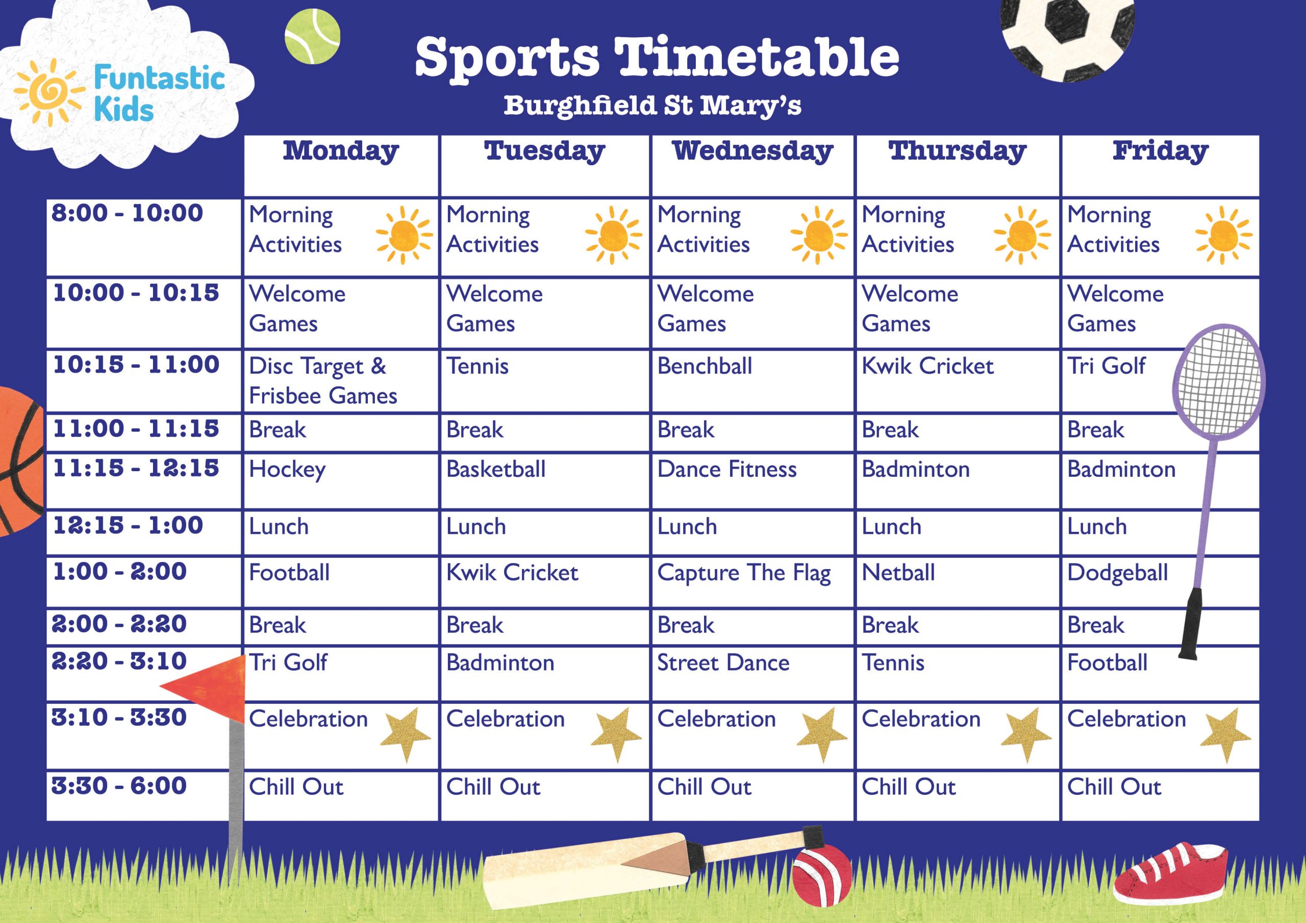 February Sports Timetable Burghfield February Sports Timetable