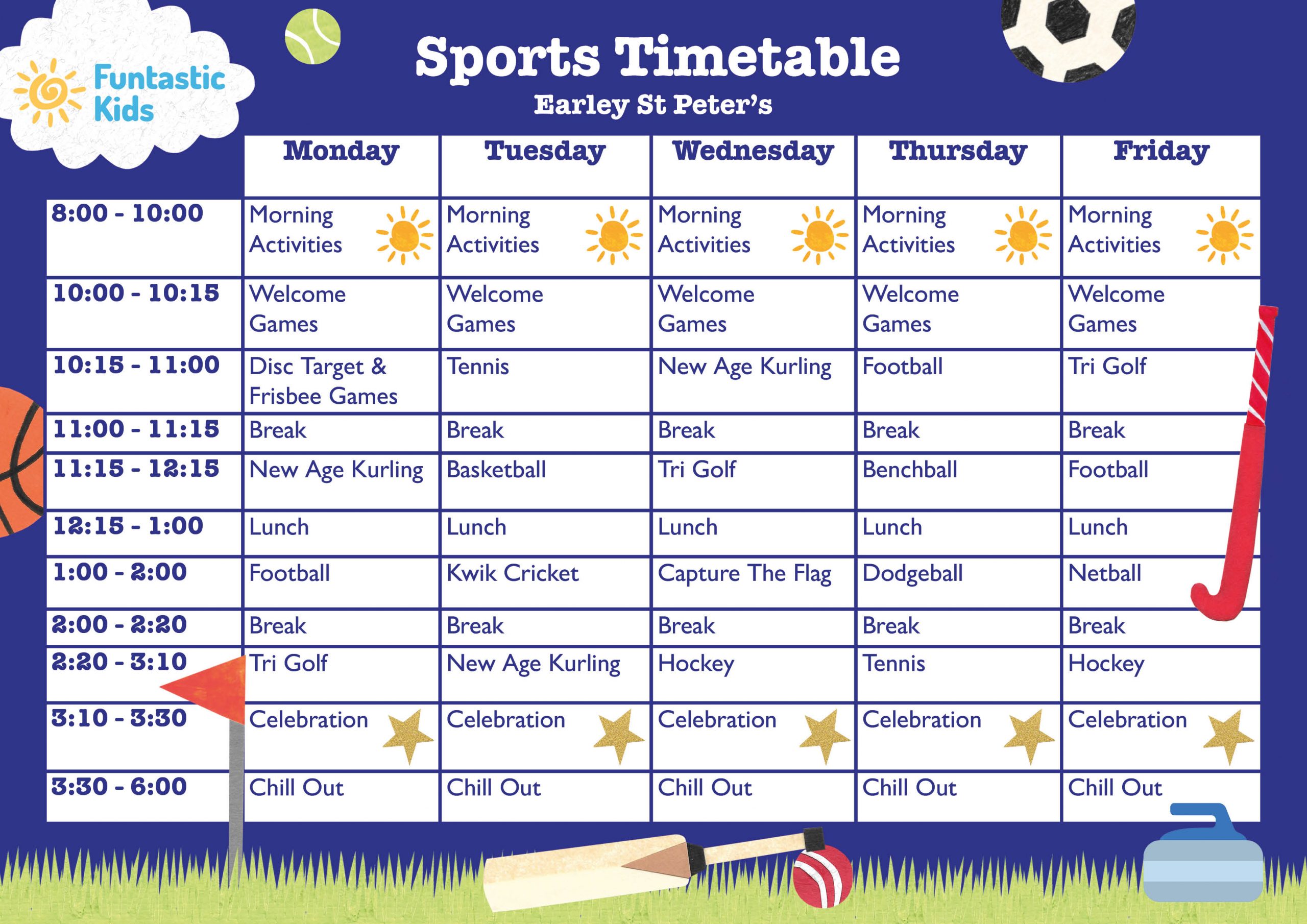 February Sports Timetable