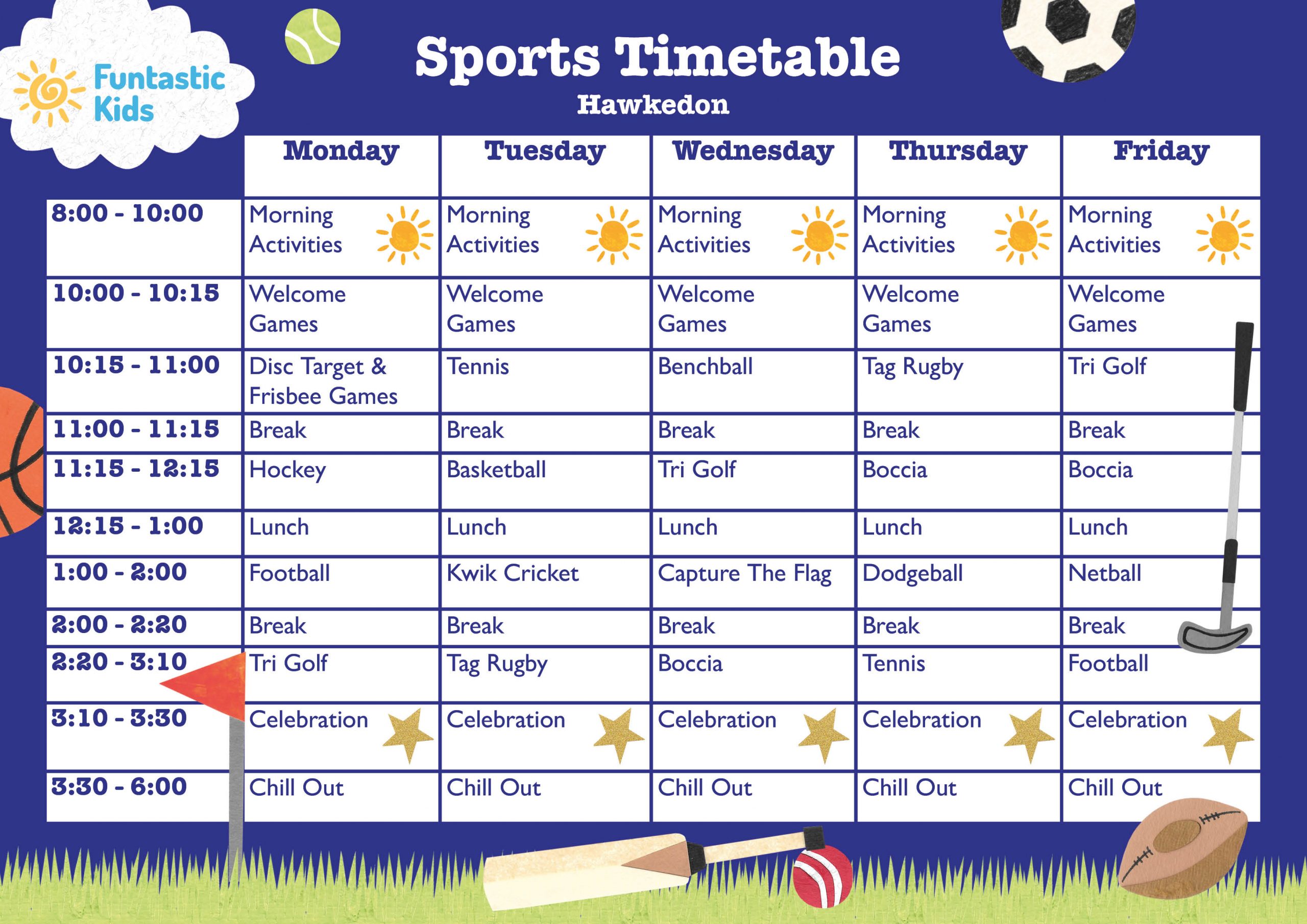 February Sports Timetable