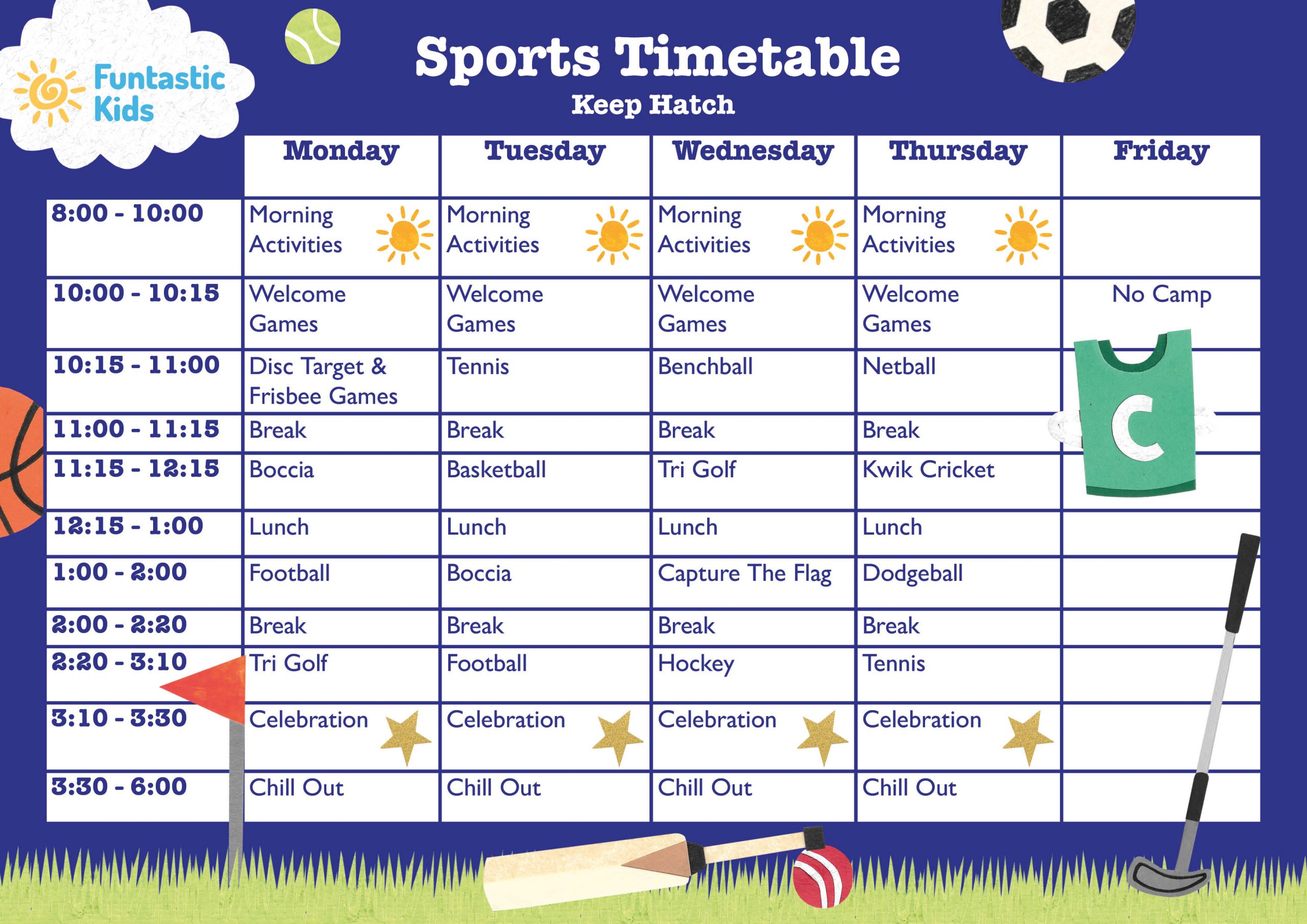 February Sports Timetable Keep Hatch February Sports Timetable