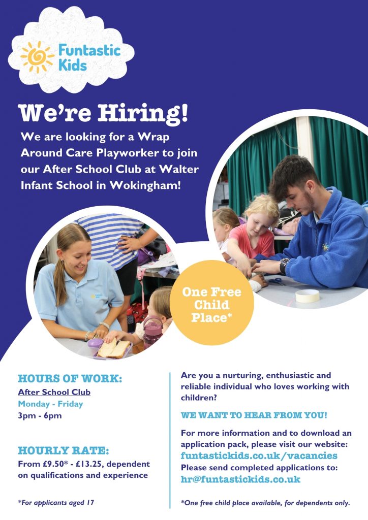 Playworker Job Advert for Walter Infant School