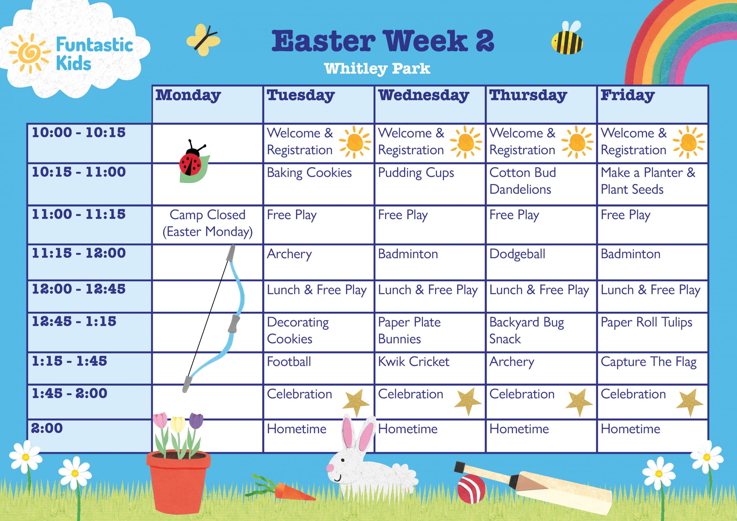 Easter Themed and Sports Timetable