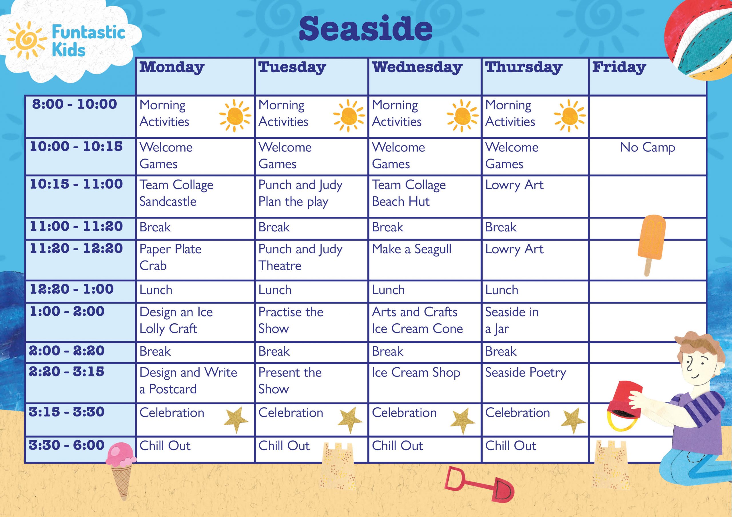 Summer Themed Timetable