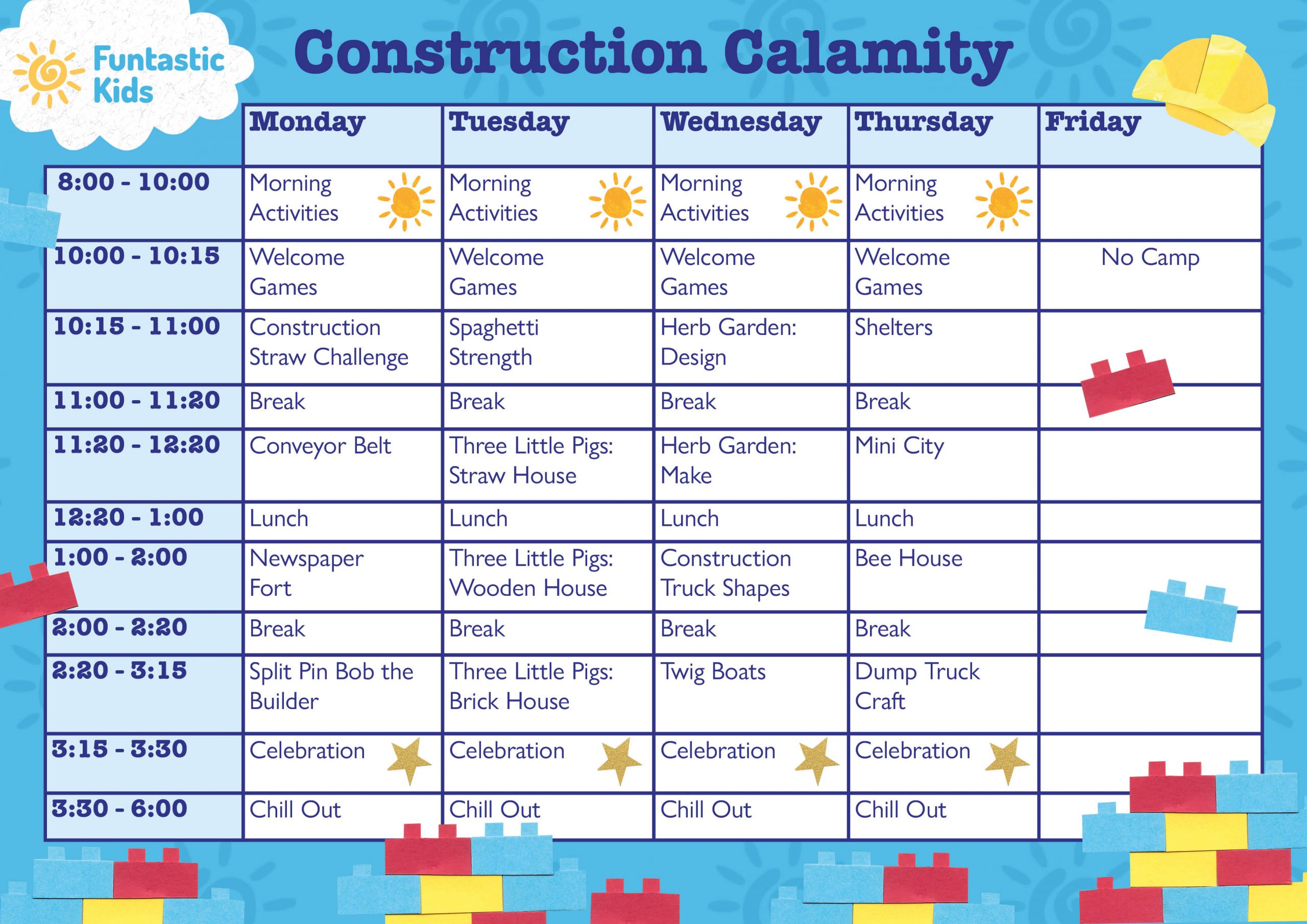Summer Themed Timetable