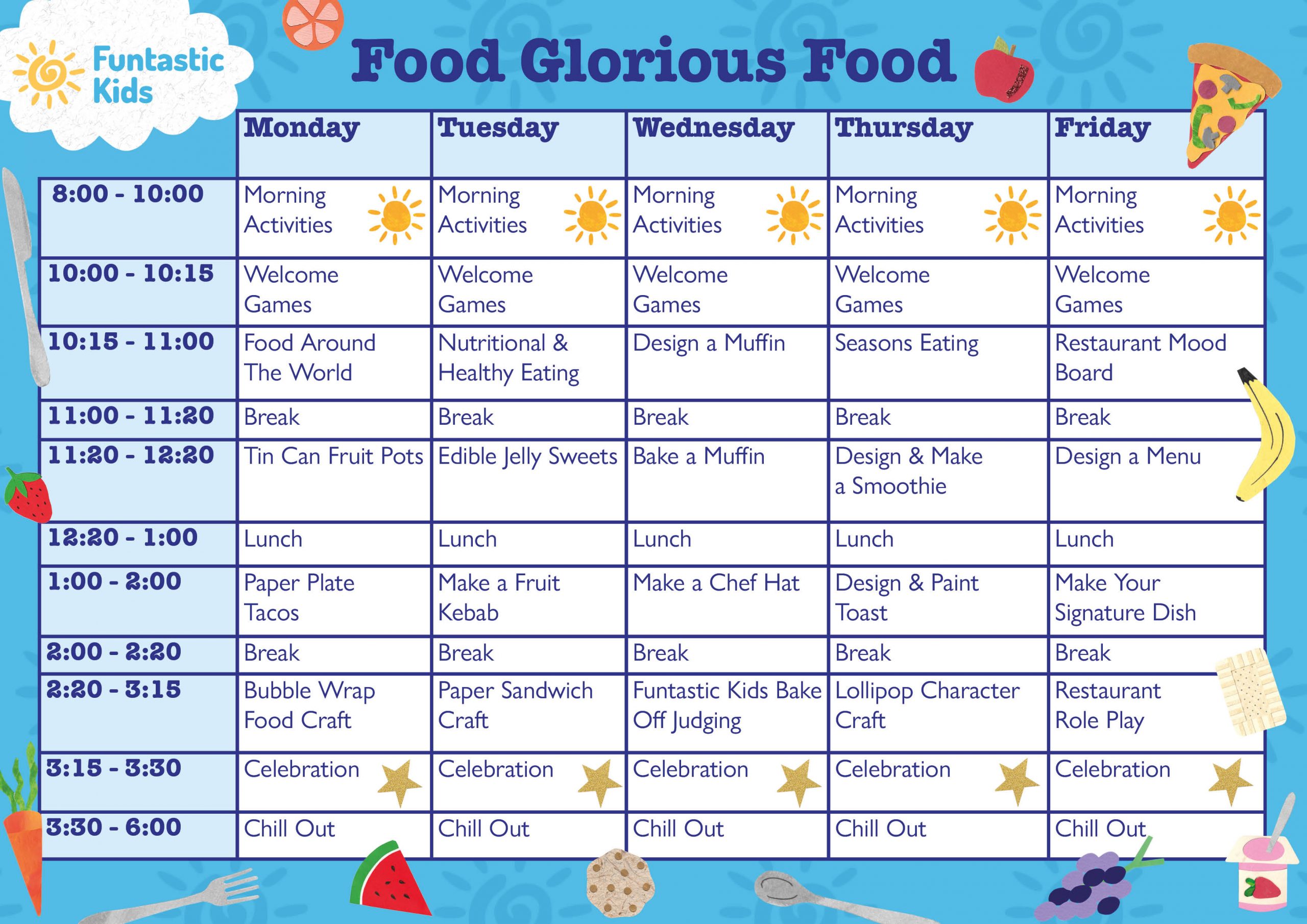 Summer Themed Timetable