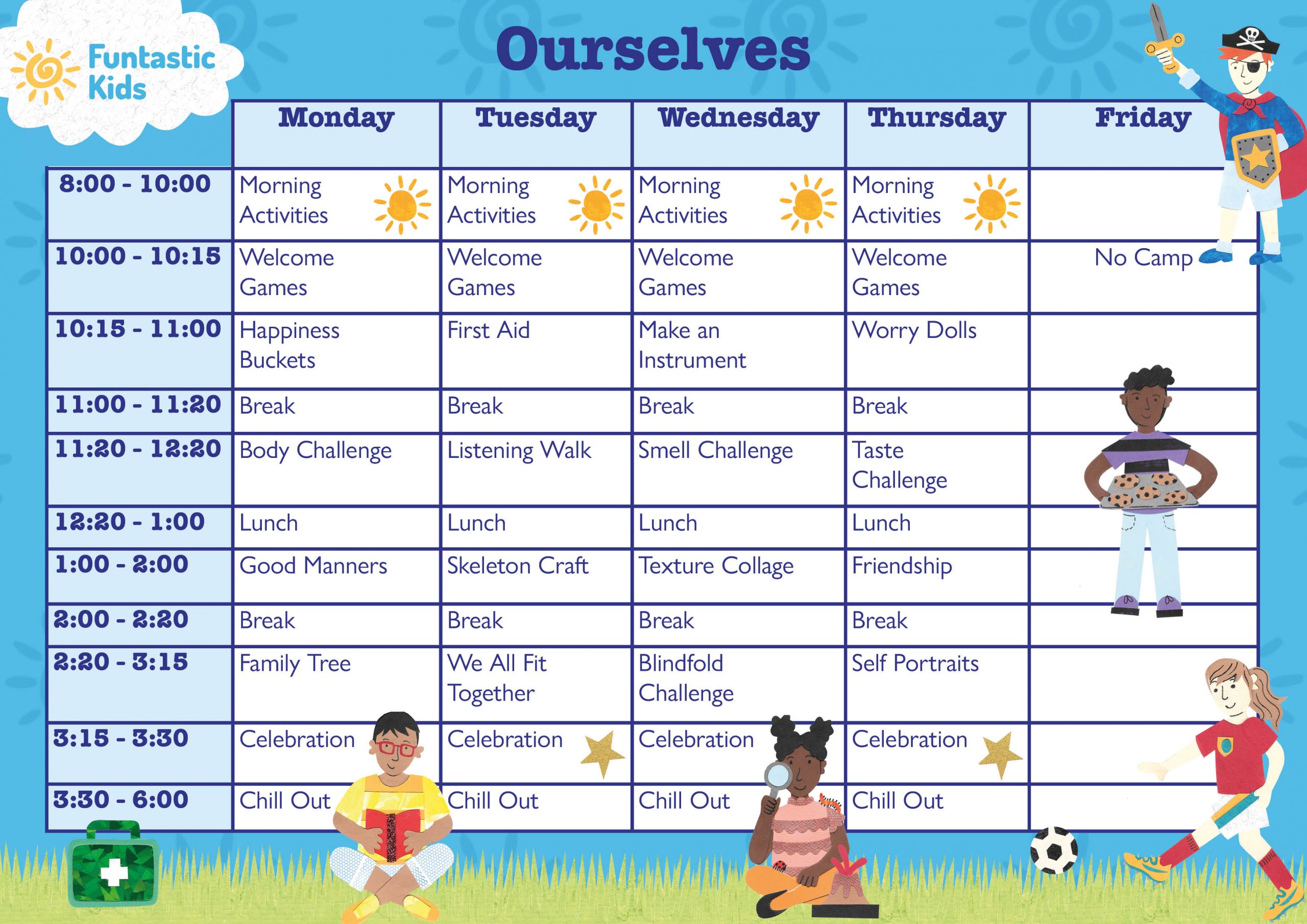 Summer Themed Timetable