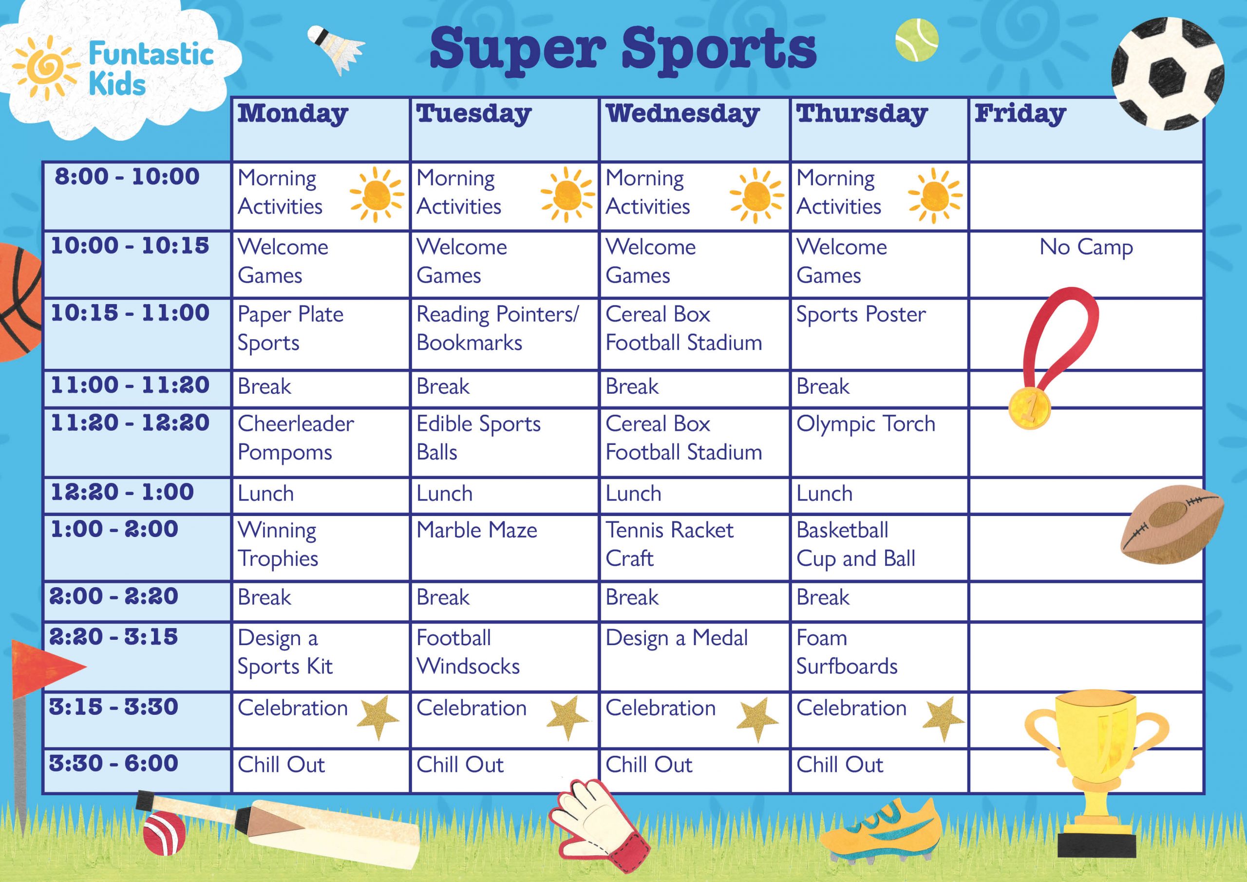 Summer Themed Timetable