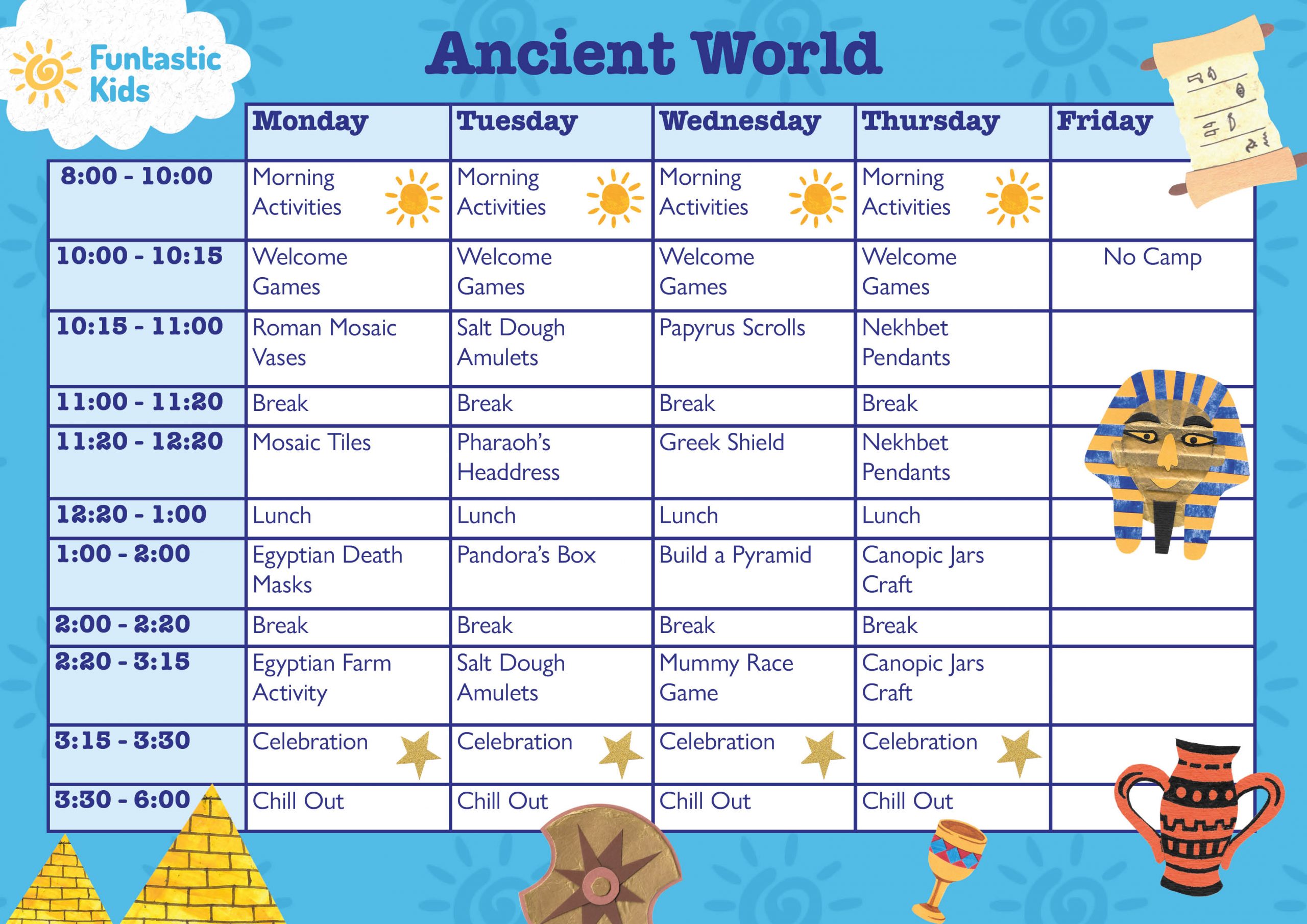 Summer Themed Timetable