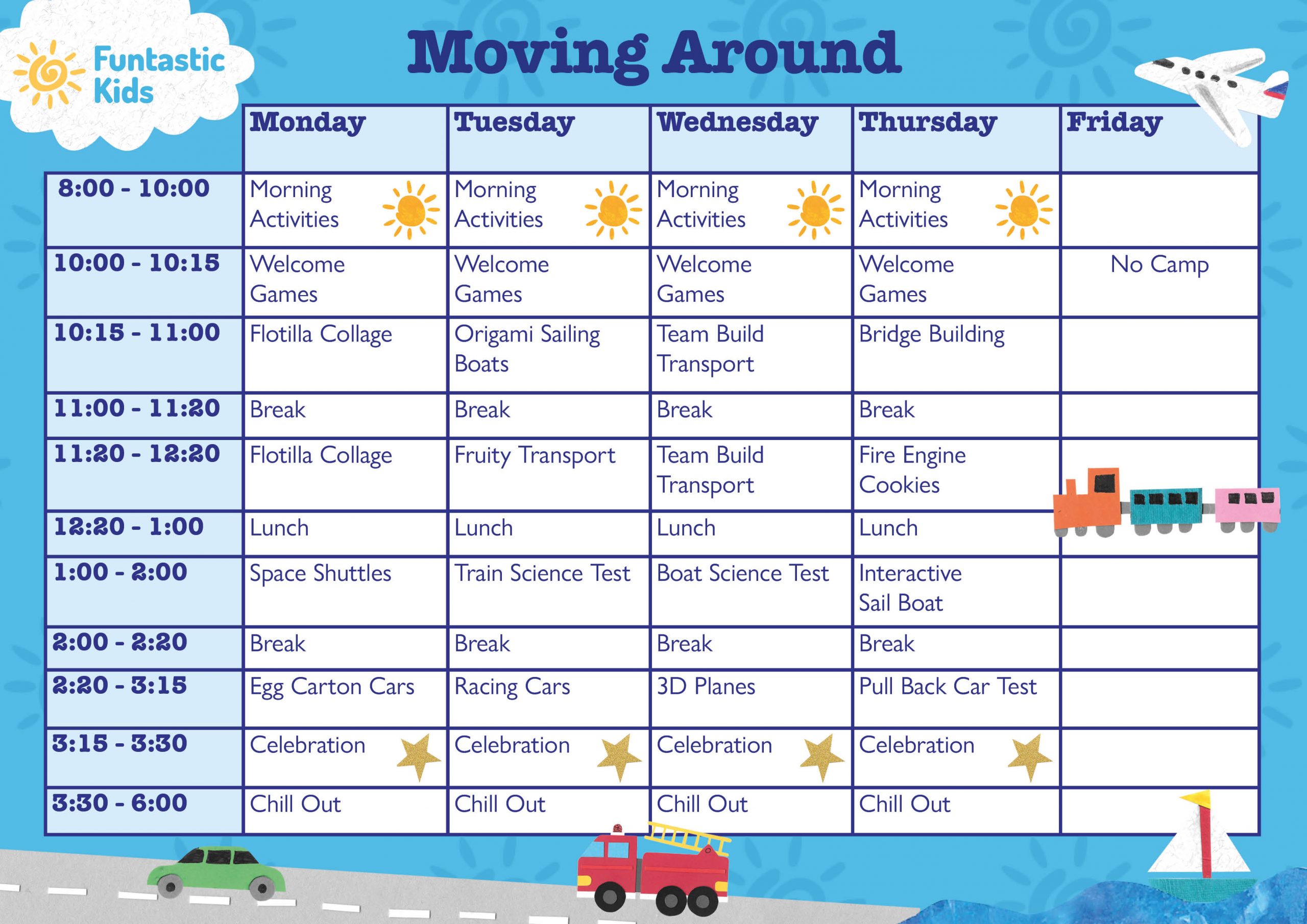 Summer Themed Timetable
