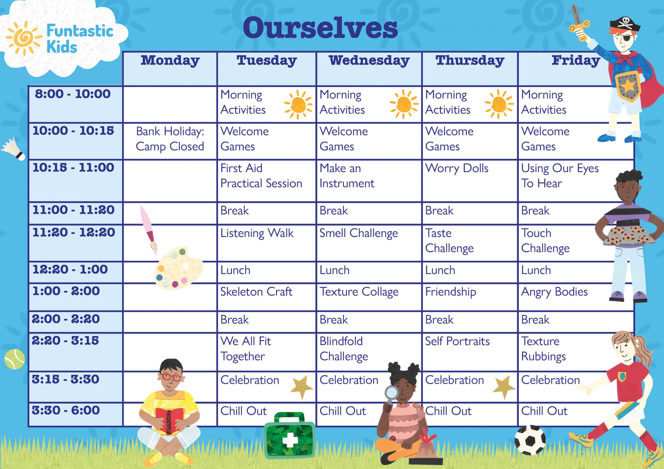 May Half Term Themed Timetable- Ourselves