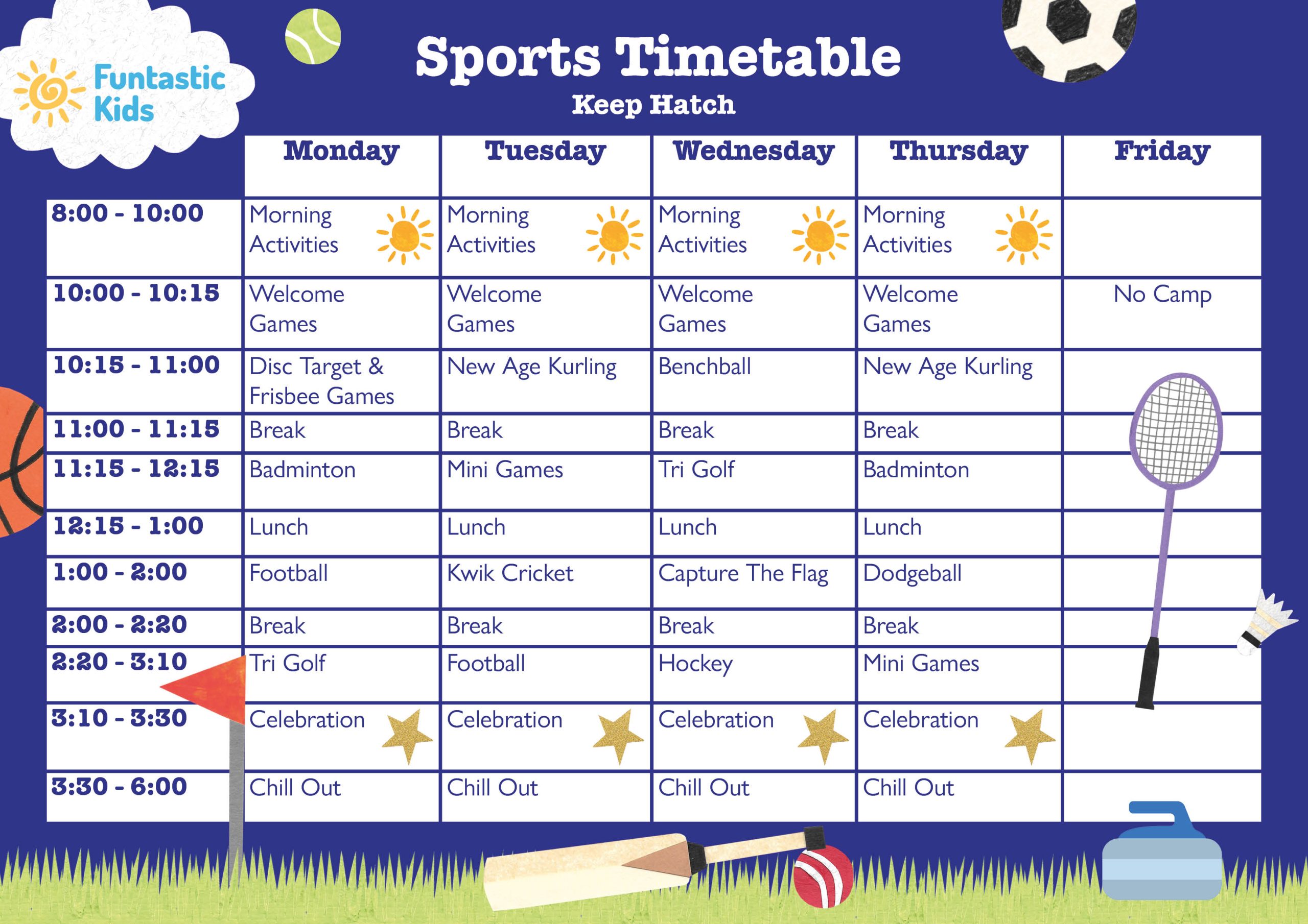 October Sports Timetable