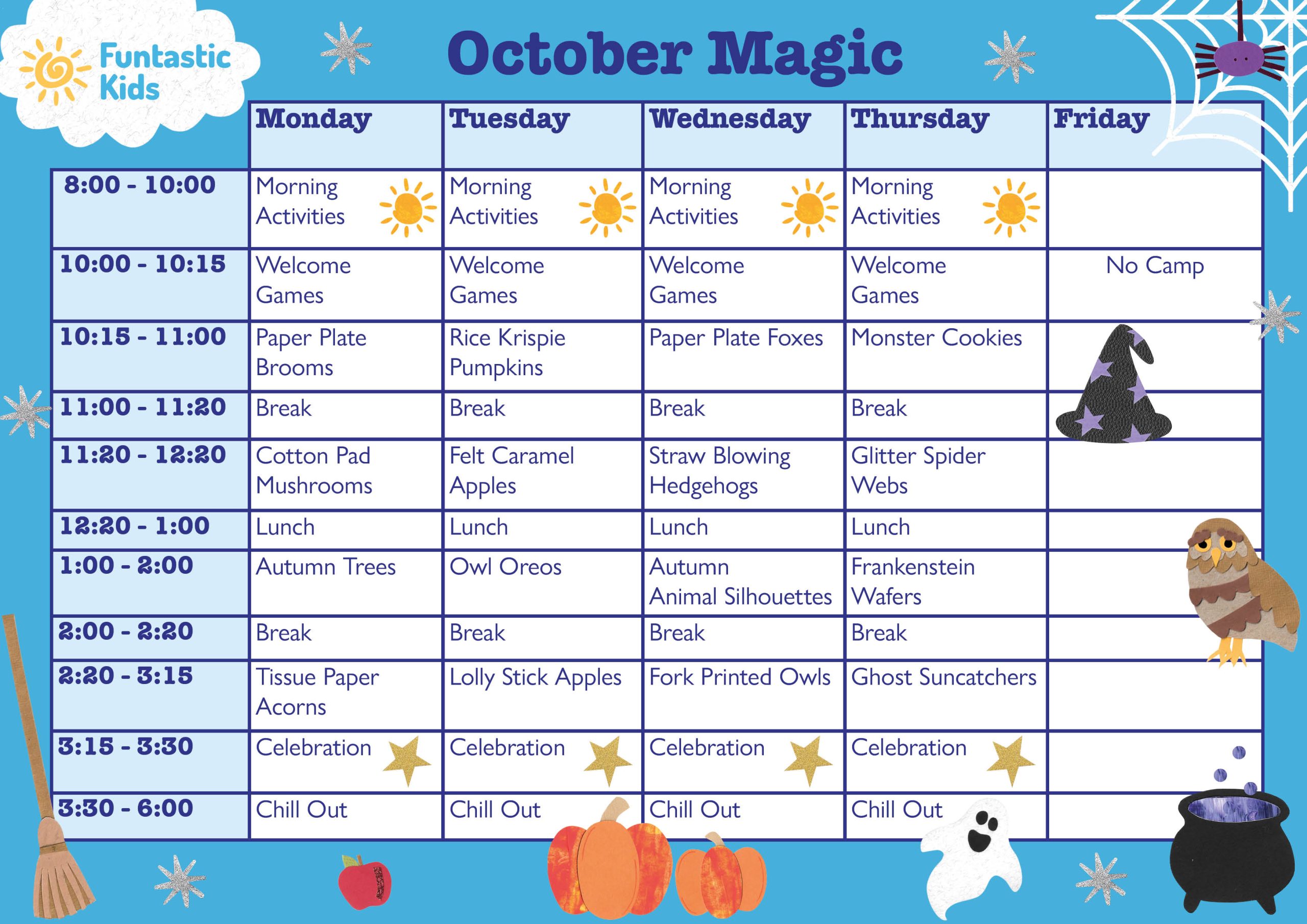 October Themed Timetable